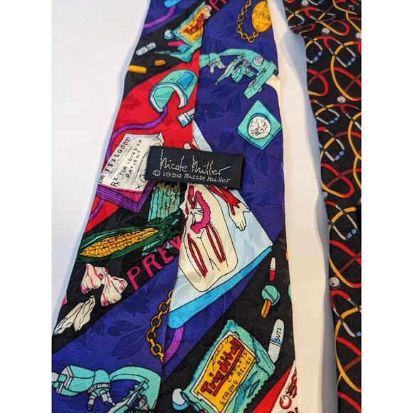 VTG Nicole Miller Ties Medical Theme Bundle Set Of 4 90s EUC - Picture 7 of 11